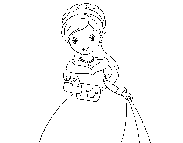 Dibuix de Princesa de gala per Pintar on-line