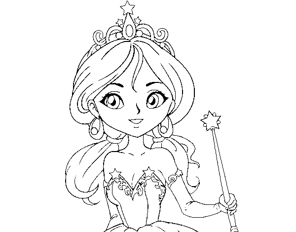 Dibuix de Princesa màgica per Pintar on-line