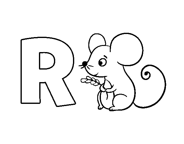 Dibuix de R de Ratolí per Pintar on-line