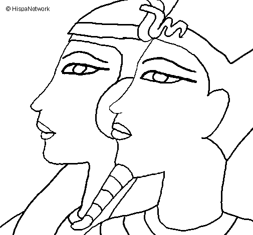 Dibuix de Ramsés i Nefertiti per Pintar on-line