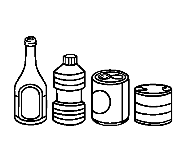 Dibuix de Reciclatge d'envasos per Pintar on-line