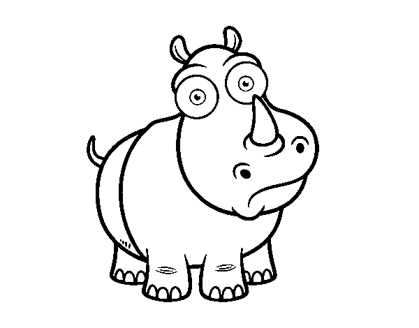 Dibuix de Rinoceront blanc per Pintar on-line