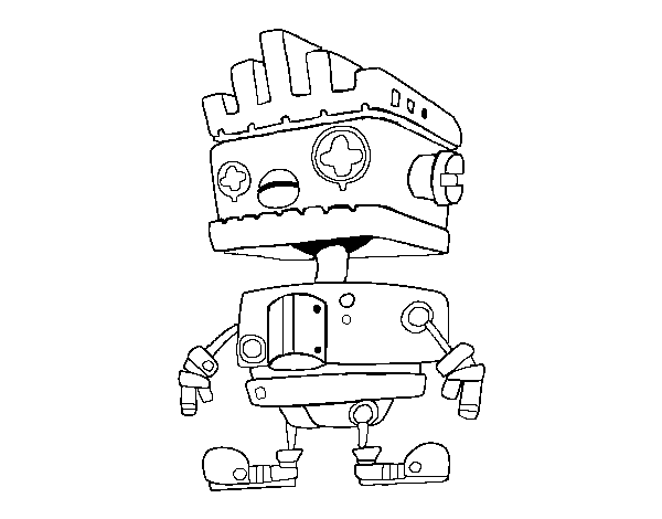 Dibuix de Robot amb cresta per Pintar on-line