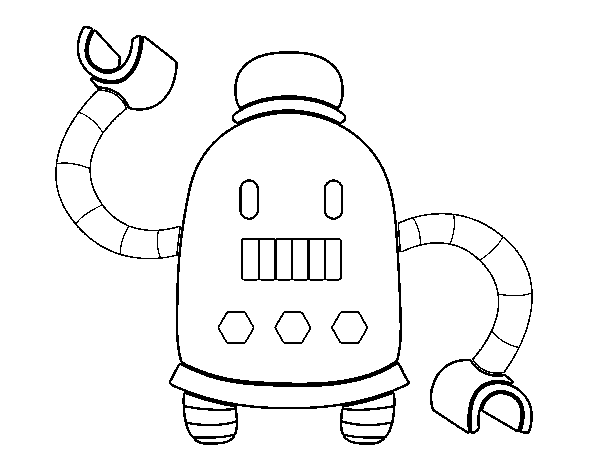 Dibuix de Robot amb llargs braços per Pintar on-line