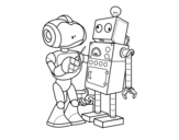 Dibuix de Robot arreglant robot per pintar