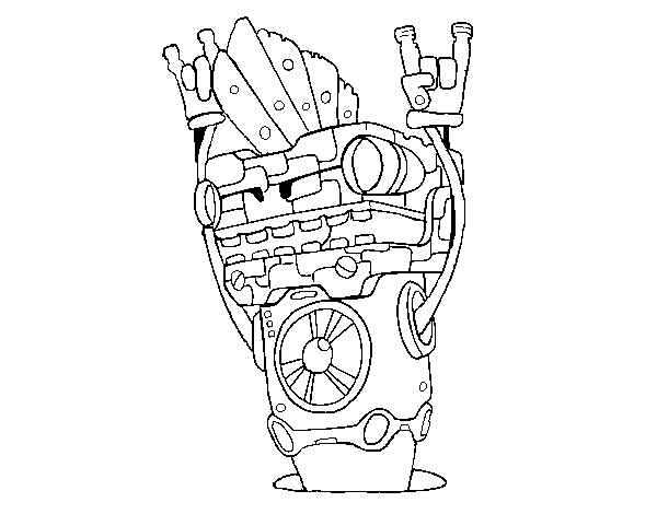 Dibuix de Robot Rock and roll per Pintar on-line