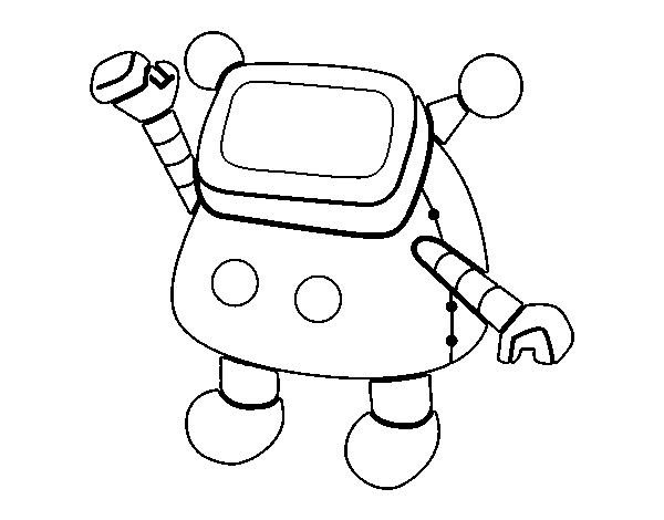 Dibuix de Robot saludant per Pintar on-line