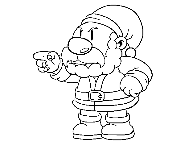 Dibuix de Santa Claus enfadat  per Pintar on-line