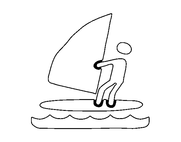 Dibuix de Senyal de surf de vela per Pintar on-line