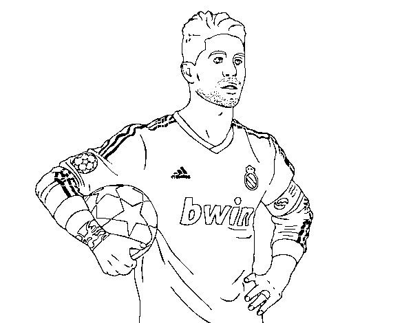 Dibuix de Sergio Ramos del Reial Madrid per Pintar on-line