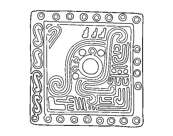 Dibuix de Símbol maia per Pintar on-line