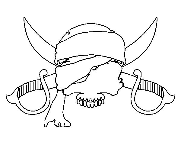 Dibuix de Símbol pirata per Pintar on-line