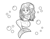 Dibuix de Sirena pentinant-se per pintar