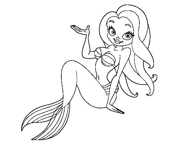 Dibuix de Sirena sexy per Pintar on-line