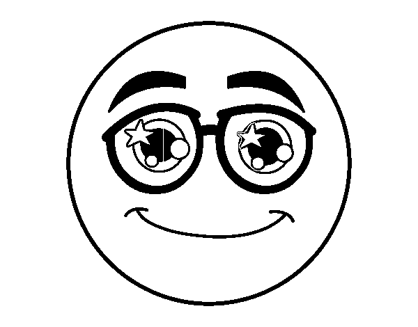 Dibuix de Smiley amb ulleres per Pintar on-line