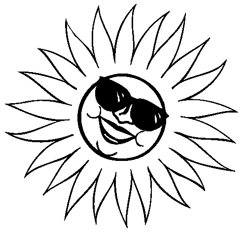 Dibuix de Sol amb ulleres de sol per Pintar on-line
