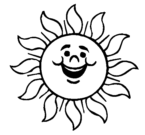 Dibuix de Sol content per Pintar on-line