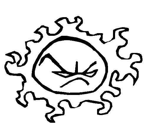 Dibuix de Sol enfadat per Pintar on-line