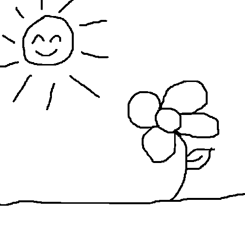 Dibuix de Sol i flor 2 per Pintar on-line
