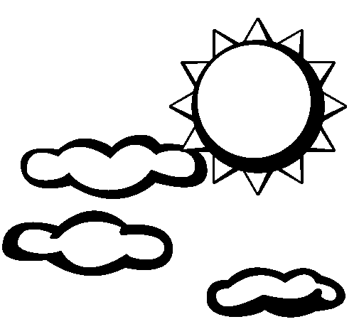 Dibuix de Sol i núvols 2 per Pintar on-line