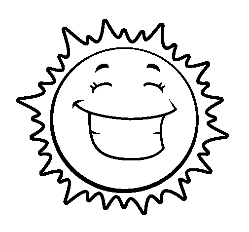 Dibuix de Sol somrient per Pintar on-line