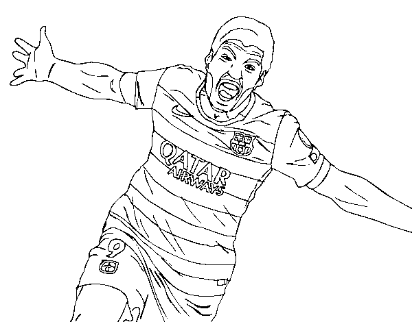 Dibuix de Suárez celebrant un gol per Pintar on-line