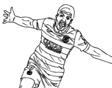Dibuix de Suárez celebrant un gol per pintar