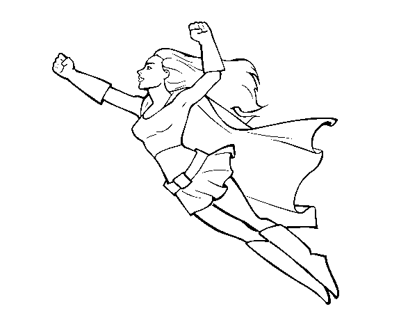 Dibuix de Súper noia volant per Pintar on-line