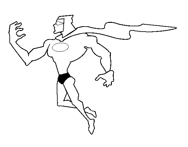 Dibuix de Superheroi poderós per Pintar on-line