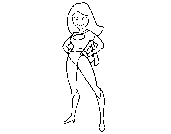 Dibuix de Superheroïna per Pintar on-line