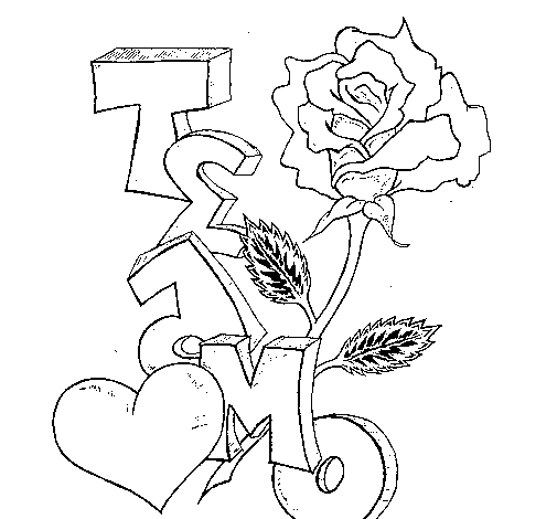 Dibuix de T'estimo II per Pintar on-line