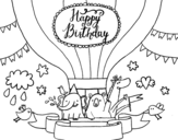 Dibuix de Targeta de Feliç Aniversari per pintar