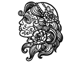 Dibuix de Tatuatge de Catrina per pintar