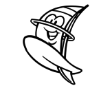 Dibujo de Taula de windsurf feliç