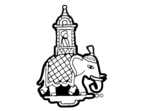 Dibuix de Taxi-elefant per Pintar on-line