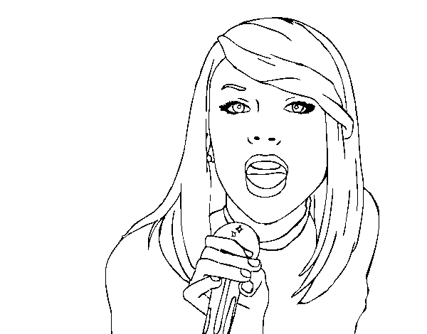 Dibuix de Taylor Swift cantant per Pintar on-line