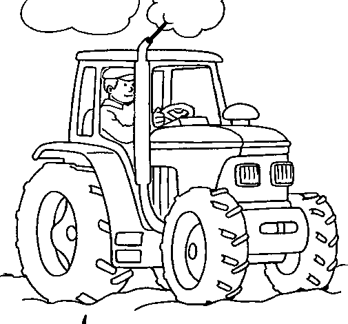 Dibuix de Tractor en funcionament  per Pintar on-line