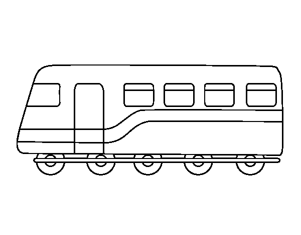 Dibuix de Tren de passatgers per Pintar on-line