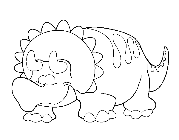 Dibuix de Triceratop bebè per Pintar on-line