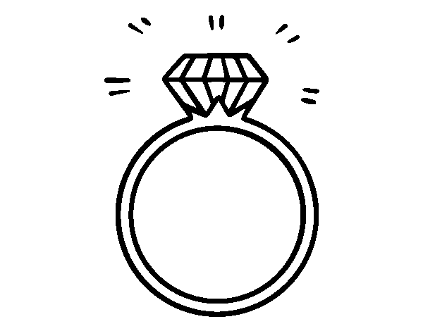 Dibuix de Un anell de compromís per Pintar on-line