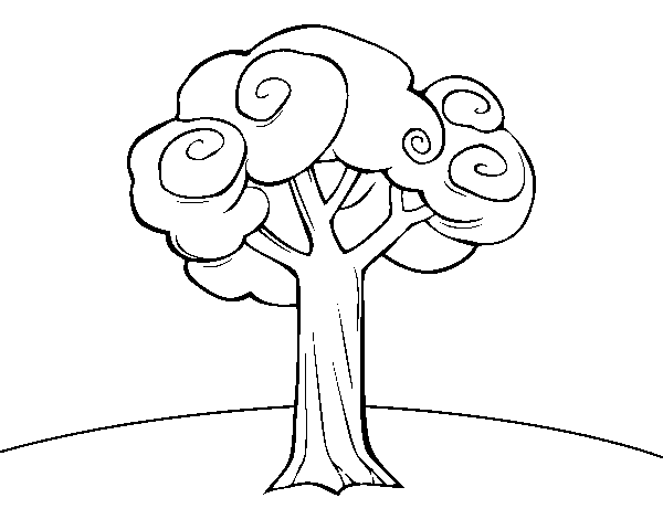 Dibuix de Un arbre gran per Pintar on-line