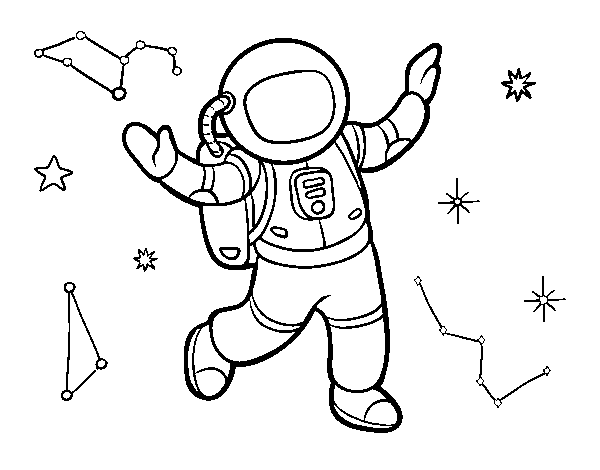 Dibuix de Un astronauta a l'espai estelar per Pintar on-line