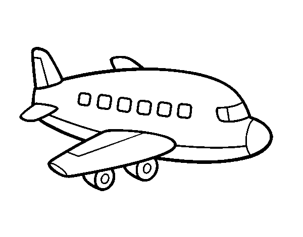 Dibuix de Un avió de passatgers per Pintar on-line