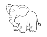 Dibuix de Un elefant africà per pintar