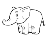 Dibuix de Un elefantet per pintar
