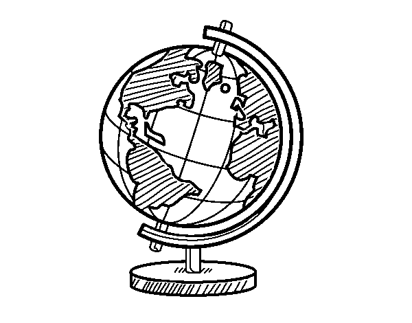 Dibuix de Un globus terraqüi per Pintar on-line