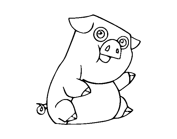 Dibuix de Un porc per Pintar on-line