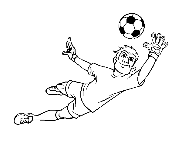 Dibuix de Un porter de futbol per Pintar on-line