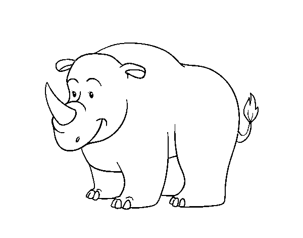 Dibuix de Un rinoceront per Pintar on-line