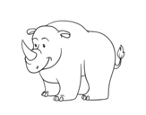 Dibuix de Un rinoceront per pintar